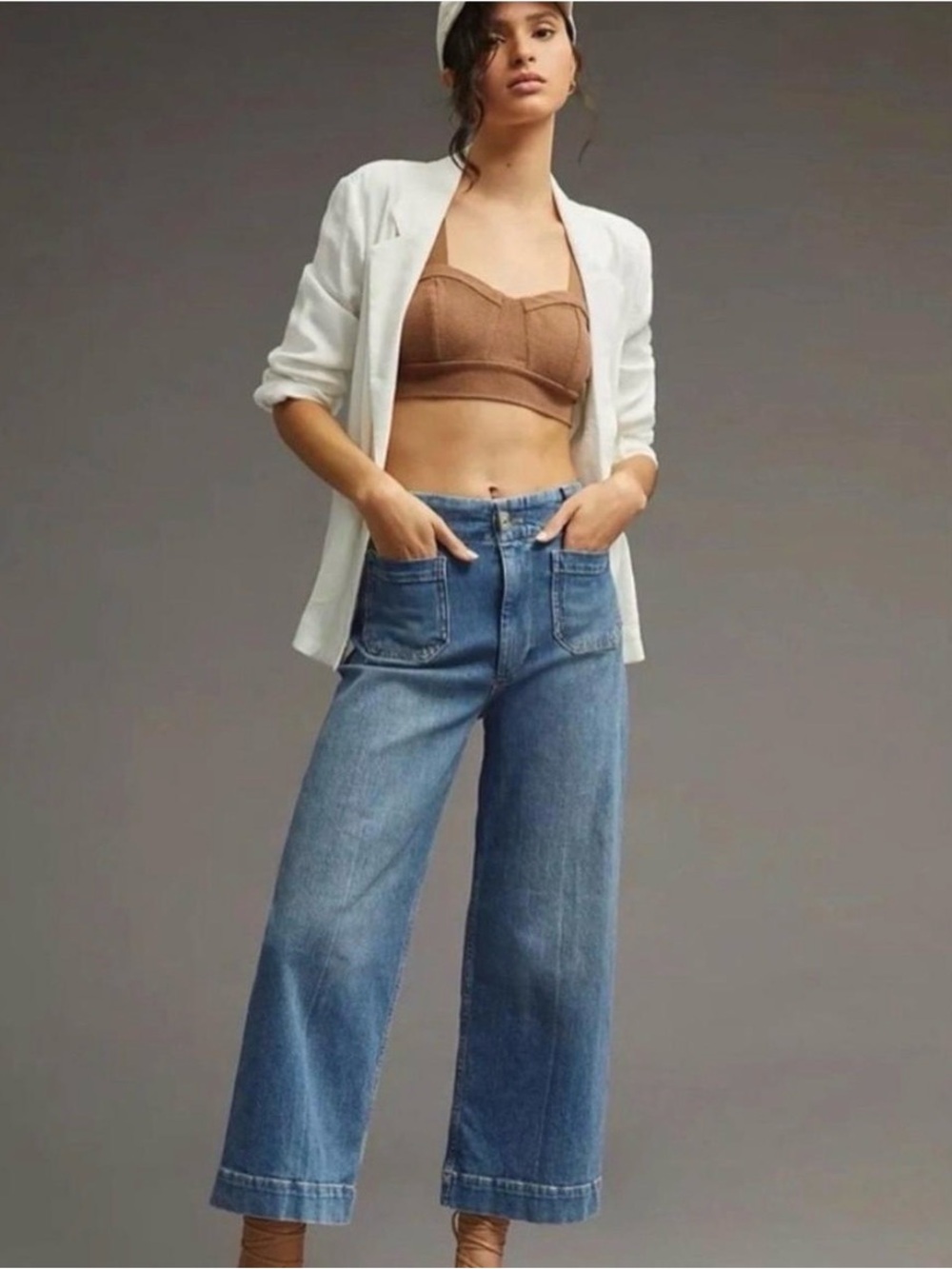 Anthropologie Pilcro The Skipper Cropped High Rise Wide-Leg Jeans
